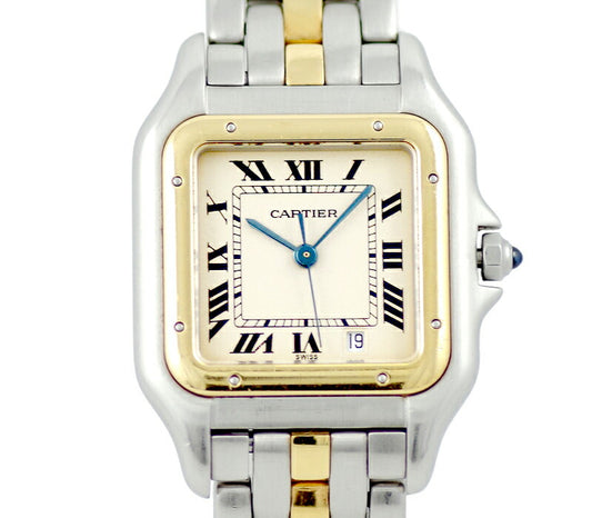 Battery replacement Cartier Cartier Pan Tail MM 1 Row Date White Ivory White Dial K18YG Yellow Gold SS Stainless Combination Ladies Quartz [6 months warranty] [Watch] [Used]