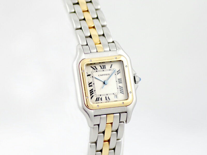 Battery replacement Cartier Cartier Pan Tail MM 1 Row Date White Ivory White Dial K18YG Yellow Gold SS Stainless Combination Ladies Quartz [6 months warranty] [Watch] [Used]