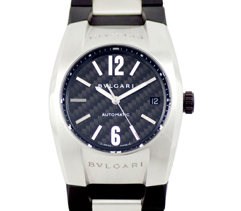 BVLGARI Bvlgari Ergon EG35S Black Black Dial SS Stainless Steel Genuine Rubber Belt Men Automatic Wind [6 months warranty] [Watch] [Used]