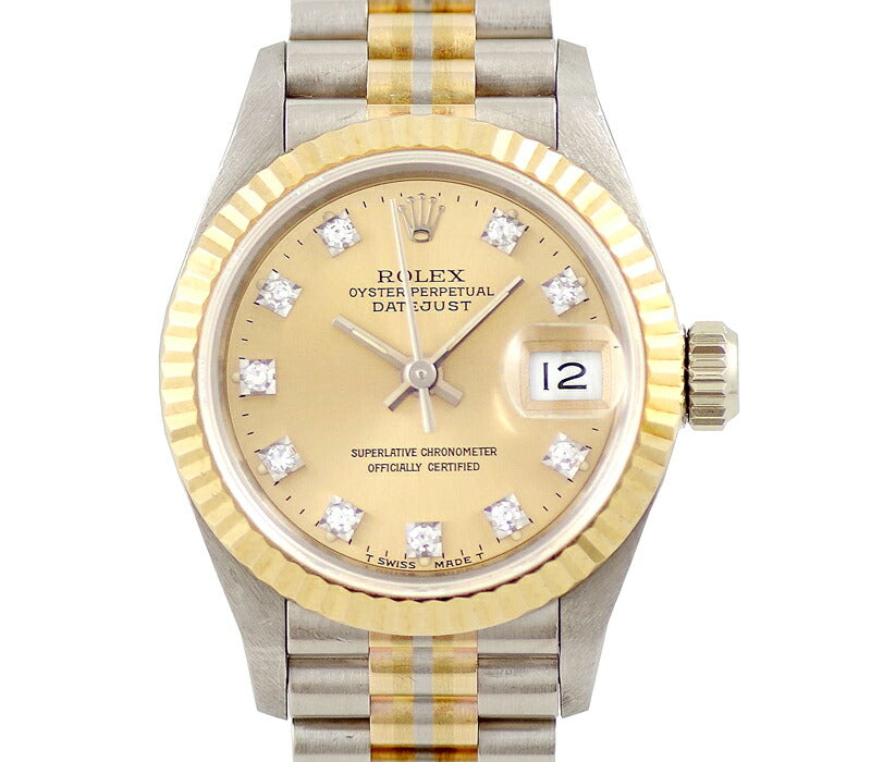 ROLEX Rolex DateJust Datejust 69179BIC S 10P Diamond Gold Dial K18 WG White Gold YG PG 3 Color Tridor Solid Ladies Automatic Wind [6 months Warranty] [Watch] [Used]