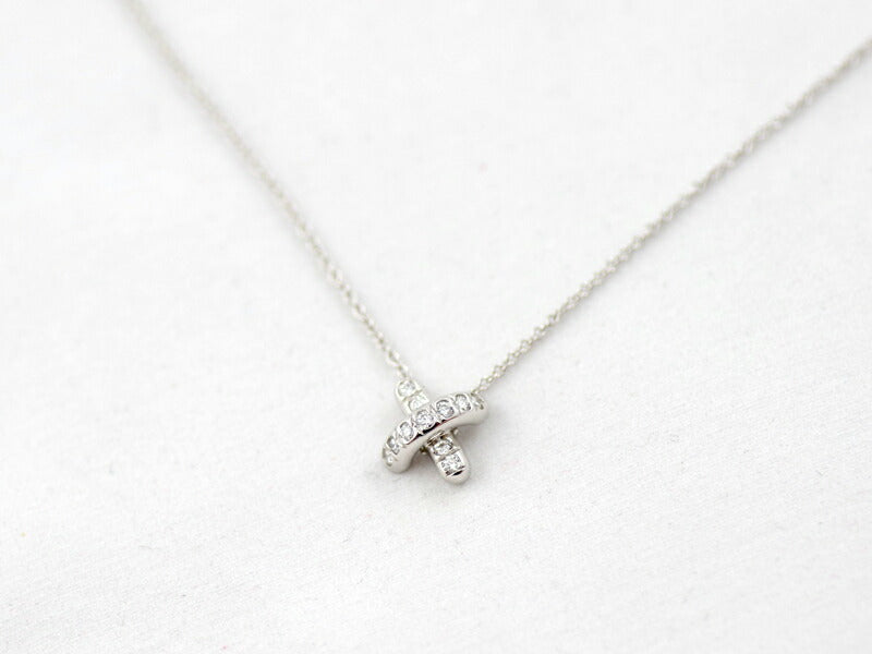 New finished Tiffany & Co. Tiffany Cross Stitch Diamond PT950 Platinum Necklace [Jewelry] [Used]