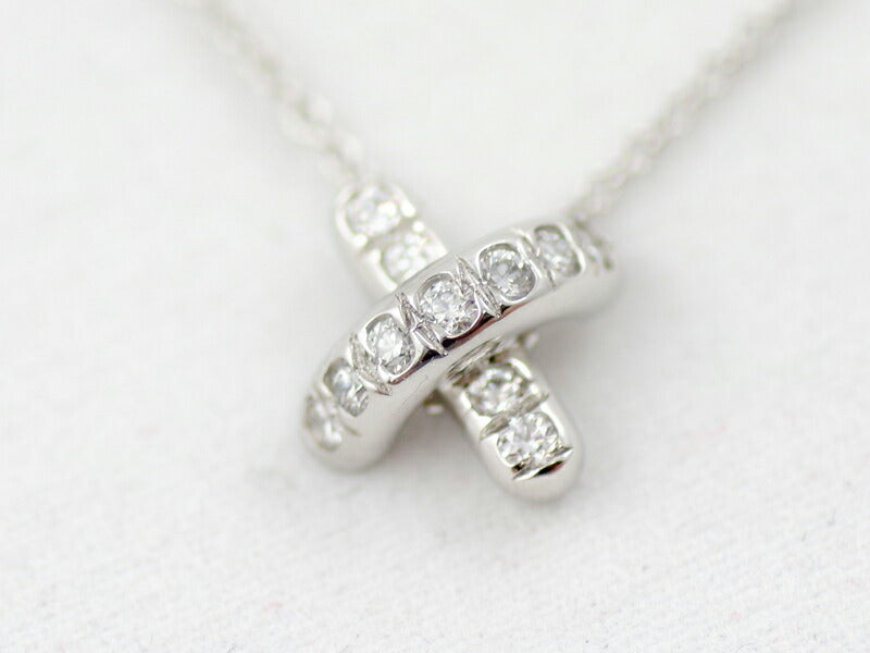 New finished Tiffany & Co. Tiffany Cross Stitch Diamond PT950 Platinum Necklace [Jewelry] [Used]