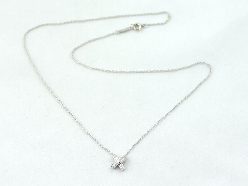New finished Tiffany & Co. Tiffany Cross Stitch Diamond PT950 Platinum Necklace [Jewelry] [Used]