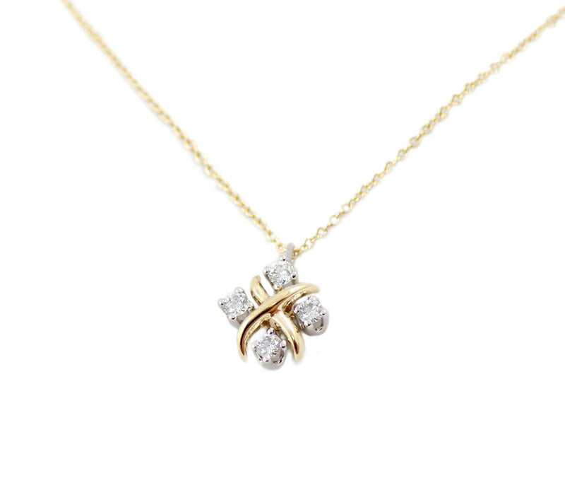 New finished Tiffany & Co. Tiffany Gene Surumbarze Rin Necklace Diamond PT950 Platinum K18YG Yellow Gold Combination Schrander [Jewelry] [Used]
