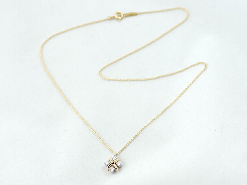 New finished Tiffany & Co. Tiffany Gene Surumbarze Rin Necklace Diamond PT950 Platinum K18YG Yellow Gold Combination Schrander [Jewelry] [Used]