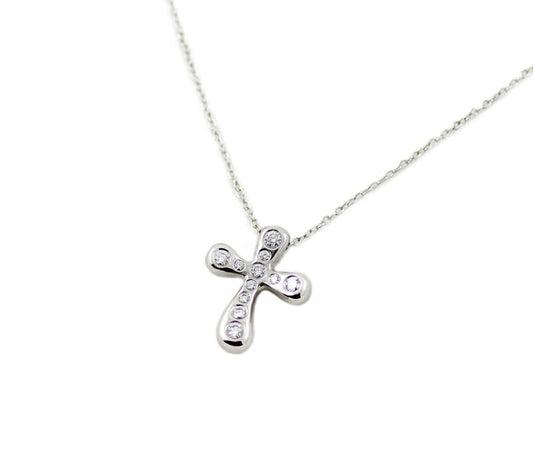 New finished Tiffany & Co. Tiffany Dots Cross Diamond PT950 Platinum Necklace [Jewelry] [Used]