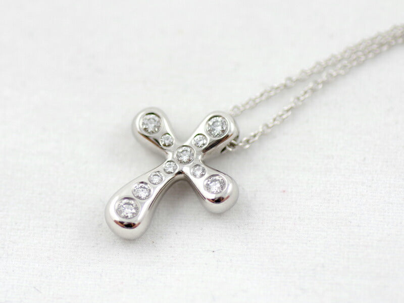 New finished Tiffany & Co. Tiffany Dots Cross Diamond PT950 Platinum Necklace [Jewelry] [Used]