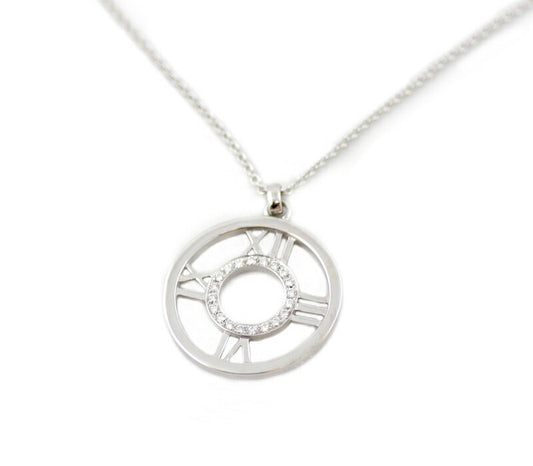 New finished Tiffany & Co. Tiffany Atlas Open Medallion Diamond K18WG White Gold Necklace [Jewelry] [Used]