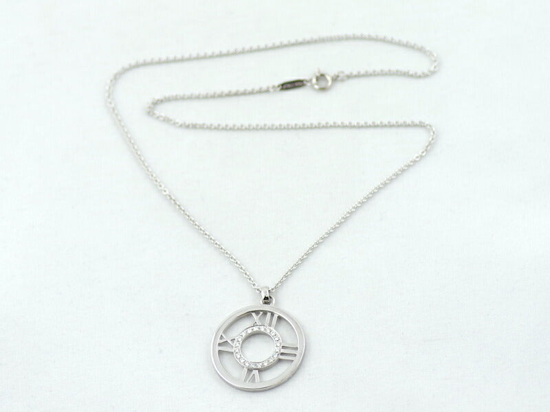 New finished Tiffany & Co. Tiffany Atlas Open Medallion Diamond K18WG White Gold Necklace [Jewelry] [Used]