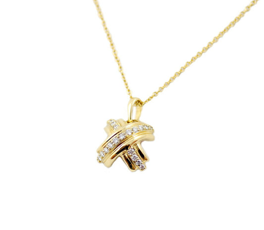 New finished tiffany & co. Tiffany signature Diamond K18YG Yellow Gold Necklace [Jewelry] [Used]