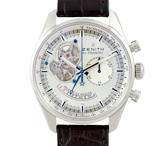 ZENITH Zenith Erprimero Chronomaster Open Power Reserve 03.2080.4021 100m Waterproof Silver Dial SS Stainless Steel Genuine Belt Genuine Bucket Men Automatic Wind Chronograph