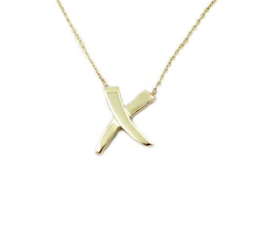 New finished Tiffany & Co. Tiffany Paloma Picasso Kiss X Motif K18YG Yellow Gold Necklace [Jewelry] [Used]