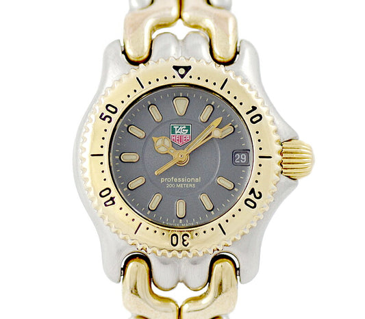 電池交換済 TAG Heuer タグホイヤー S/el セルシリーズ WG1420 200m防水 グレー 文字盤 SS ステンレス YGP イエローゴールド コンビ レディース クォーツ【6ヶ月保証】【腕時計】【中古】