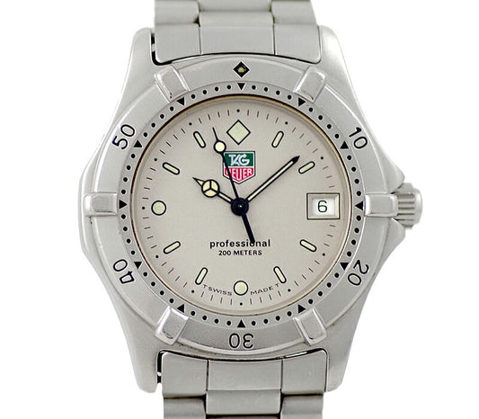電池交換済 TAG Heuer タグホイヤー 2000シリーズ プロフェッショナル 962.213 200m防水 デイト グレー 文字盤 SS ステンレス メンズ クォーツ クォーツ【6ヶ月保証】【腕時計】【中古】