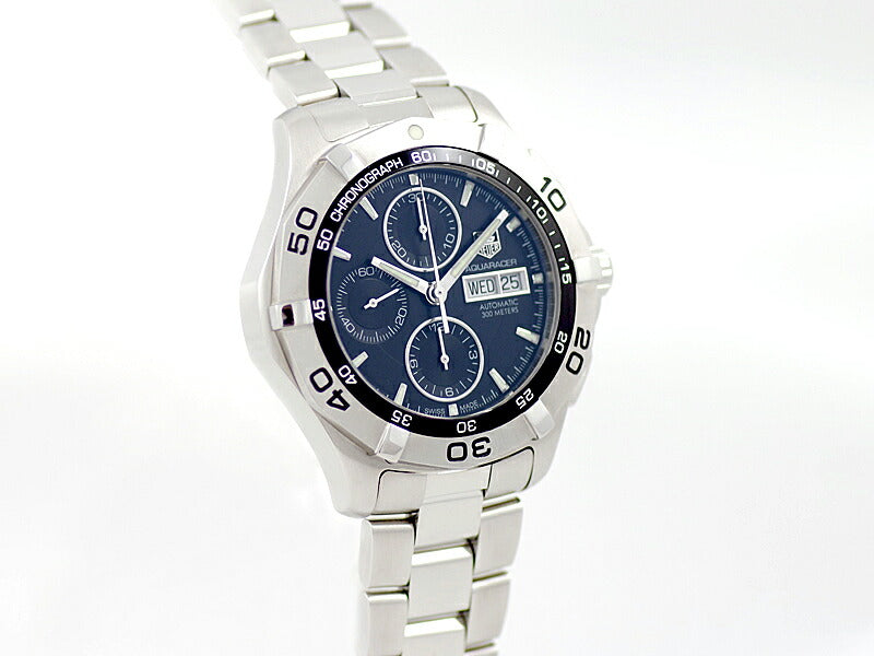 TAG Heuer タグホイヤー アクアレーサー デイデイト CAF2010 BA0815 300m防水 ブラック 黒 文字盤 SS ステンレス メンズ 自動巻き【6ヶ月保証】【腕時計】【中古】