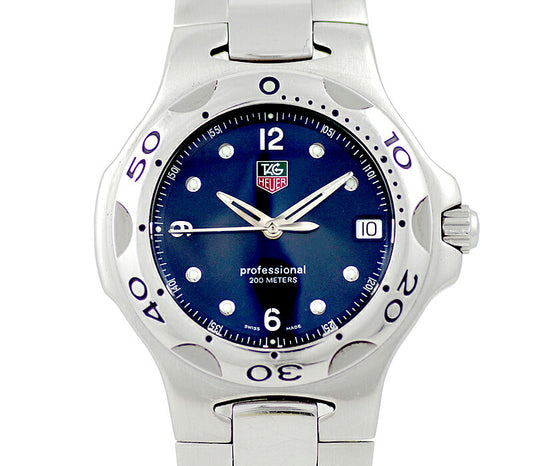 電池交換済 TAG Heuer タグホイヤー キリウム WL1113 200m防水 青 ネイビー ブルー 文字盤 SS ステンレス メンズ クォーツ【6ヶ月保証】【腕時計】【中古】