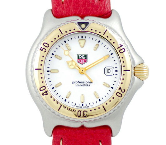 電池交換済 TAG Heuer タグホイヤー セルシリーズ プロフェッショナル200 MI1350 200m防水 白 ホワイト 文字盤 SS ステンレス YG イエローゴールド  コンビ 純正ベルト レディース クォーツ【6ヶ月保証】【腕時計】【中古】