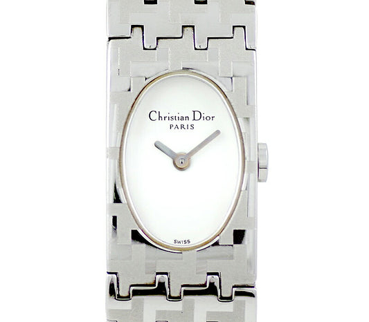 CHRISTIAN DIOR Christian Dior Miss Dior D70-100 White White Dial SS Stainless Ladies Quartz Vintage Antique [6 months warranty] [Watch] [Used]
