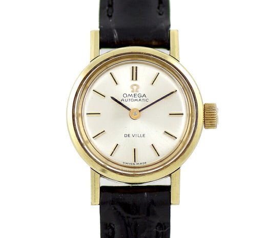 Rare product OMEGA Omega Deville Devil 555.003 Cal.661 24 Stone Cut Glass Silver Dial SS Stainless steel YGP Yellow Gold Ladies Devil Screwback Automatic Wind Antique Vintage [Watch] [Used]
