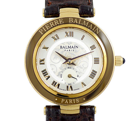 電池交換済 PIERRE BALMAIN ピエールバルマン 178 ガラスベゼル ウォッチ シルバー 文字盤 YGP イエローゴールド SS ステンレス 純正尾錠 純正ベルト レディース クォーツ【6ヶ月保証】【腕時計】【中古】