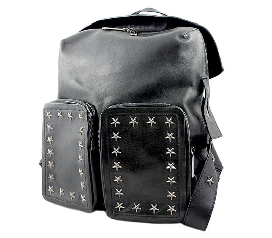 JIMMY CHOO Jimmy Choo Lennox Lenox Star Stars Leather Backpack Black Black Leather Men's Ladies Unisex [Bag] [Used]