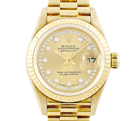 Inspector ROLEX Rolex DateJust Datejust 69178LG Millyard W Miliyard W Glope 10P Diamond Gold Dial K18 Yg Yellow Gold Golden Passion Ladies Automatic Wind [6 months Warranty] [Watch] [Used]