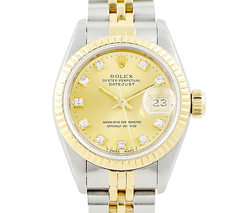 ROLEX Rolex DateJust Datejust 69173G S -number 10P Diamond Gold Dial K18 YG Yellow Gold YG Ladies Automatic Wind [6 months warranty] [Watch] [Used]