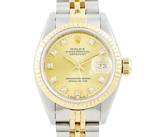 ROLEX Rolex DateJust Datejust 69173G S -number 10P Diamond Gold Dial K18 YG Yellow Gold YG Ladies Automatic Wind [6 months warranty] [Watch] [Used]