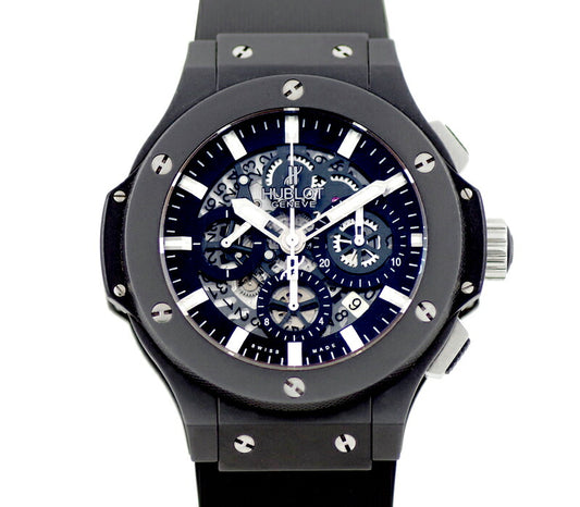 HUBLOT ウブロ アエロバン ブラックマジック 311.CI.1170.RX オールブラック 44mm クロノグラフ デイト ブラック 黒 文字盤 セラミック チタン メンズ 自動巻き ビッグバン 311.CI.1170.GR【6ヶ月保証】【腕時計】【中古】