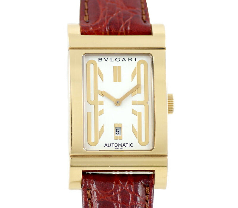 BVLGARI Bvlgari Retan Goro RT45G Solid Date White White Dial K18YG Yellow Gold Outside Belt Men's Automatic Wind [6 months warranty] [Watch] [Used]