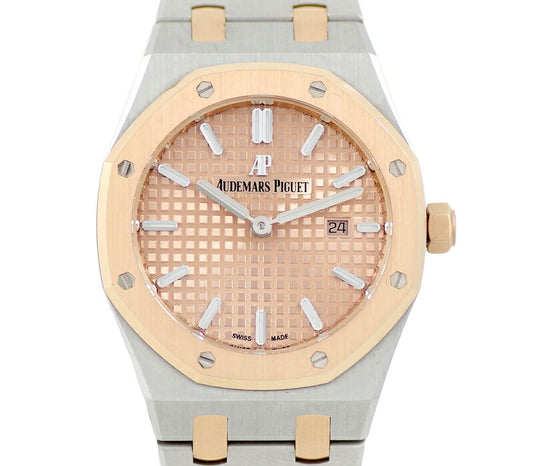 ほぼ新品 AUDEMARS PIGUET オーデマピゲ ロイヤルオーク 67650SR  ピンク 文字盤 K18PG ピンクゴールド SS ステンレス コンビ レディース ボーイズ クォーツ【6ヶ月保証】【腕時計】【中古】