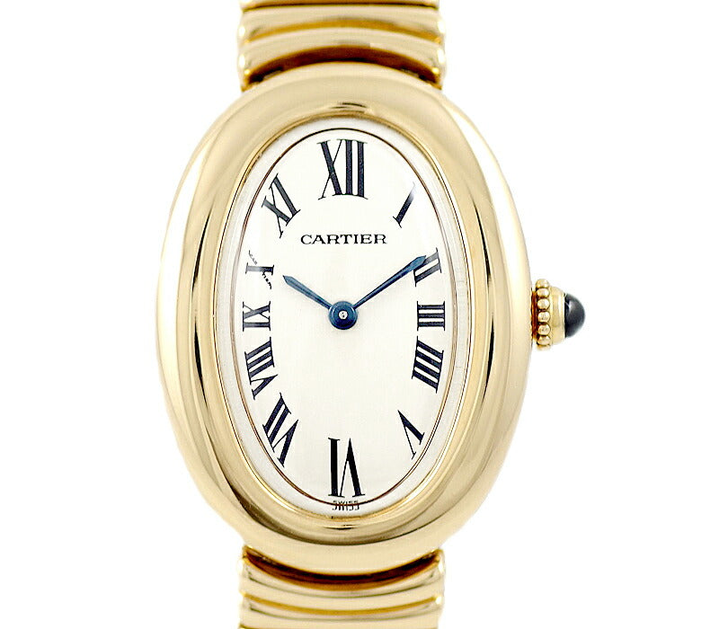 Cartier Cartier Cartier Cartier Benuir W15045D8 White White Ivory Dial K18 yg Yellow Gold Gold Solid Ladies Quartz