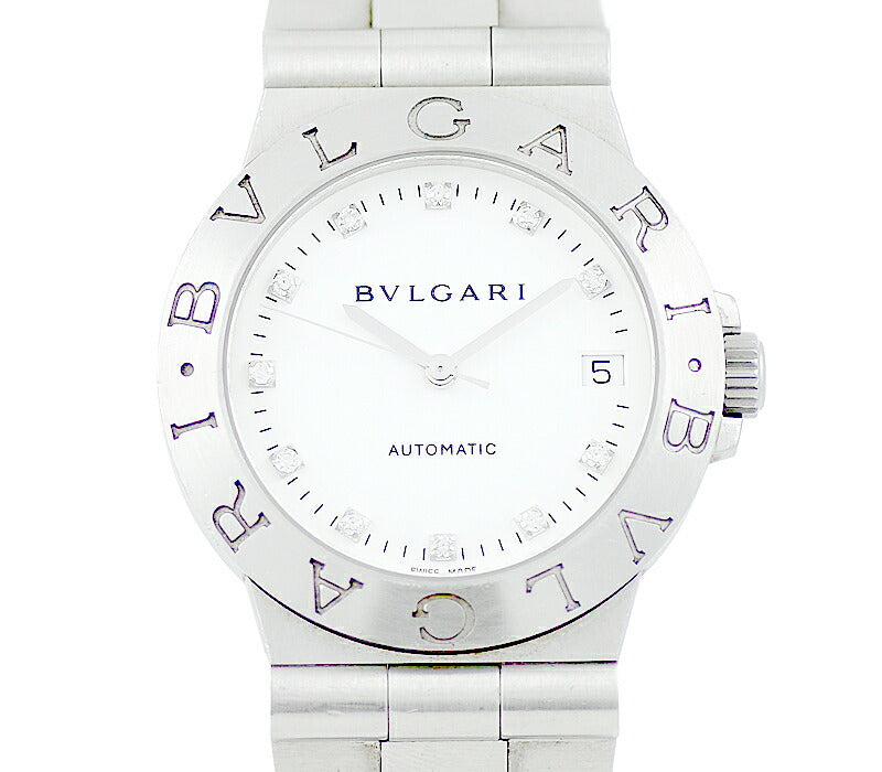 BVLGARI Bulgari Diagono Sports LCV35S 11p Diamond Date White White Dial SS Stainless Men Automatic Wind [6 months warranty] [Watch] [Used]