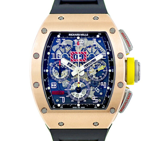 RICHARD MILLE リシャールミル RM011 AJ RG FELIPE MASSA フェリペマッサ フライバック クロノグラフ スケルトン 文字盤 K18PG RG ピンクゴールド チタン 純正ベルト 純正尾錠 自動巻き【6ヶ月保証】【腕時計】【中古】