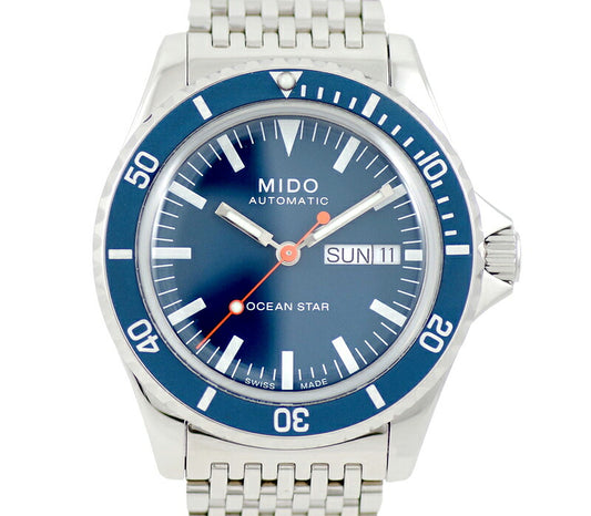 MIDO Midow Ocean Trivation M026830A Day Date 200m Waterproof Blue Navy Blue Dial SS Stainless Men Automatic Wind M026.830.11 [6 months warranty] [Watch] [Used]