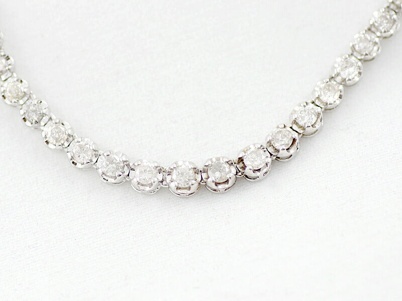 Diamond Tennis Breath Bracelet PT850 Platinum 55 Stones [Jewelry] [Used]