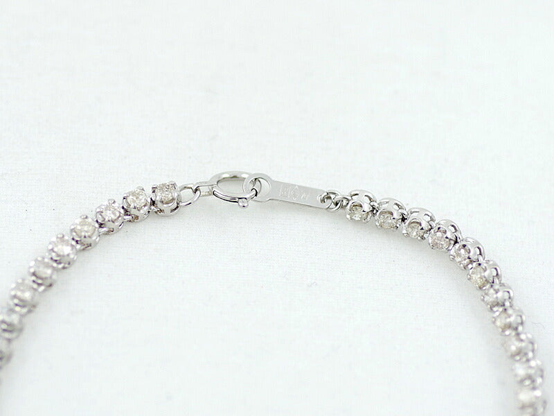 Diamond Tennis Breath Bracelet PT850 Platinum 55 Stones [Jewelry] [Used]