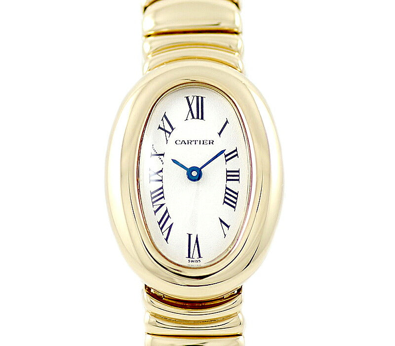 Cartier Cartier Cartier Cartier Mini Benuir W15109D8 White White Ivory Dial K18 Y Gold Golden Solid Ladies Quartz [6 months Warry] [Watch] [Used]