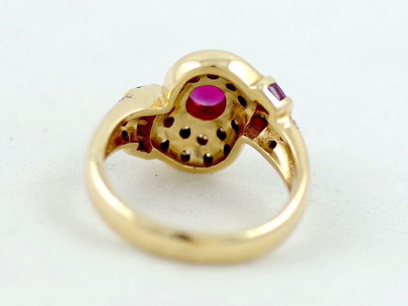 New finished Ruby 0.96ct Diamond 0.32ct Ring Ring K18YG Yellow Gold No. 12 #52 [Jewelry] [Used]