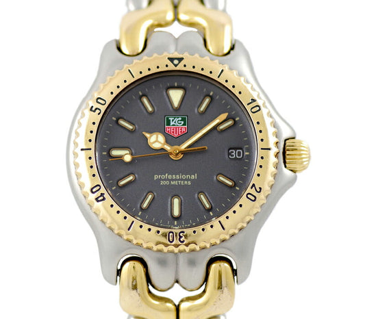電池交換済 TAG Heuer タグホイヤー S/el セルシリーズ S95.213K 200m防水 グレー 文字盤 SS ステンレス YGP イエローゴールド コンビ レディース ボーイズ メンズ クォーツ【6ヶ月保証】【腕時計】【中古】