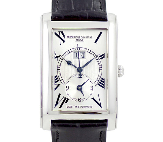 FREDERIQUE CONSTANT フレデリックコンスタント デュアルタイム ビッグデイト FC-325X4C24/5/6 シルバー 文字盤 SS ステンレス 純正ベルト 純正尾錠 メンズ 自動巻き【6ヶ月保証】【腕時計】【中古】