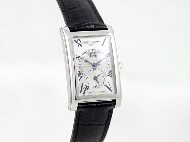 FREDERIQUE CONSTANT フレデリックコンスタント デュアルタイム ビッグデイト FC-325X4C24/5/6 シルバー 文字盤 SS ステンレス 純正ベルト 純正尾錠 メンズ 自動巻き【6ヶ月保証】【腕時計】【中古】