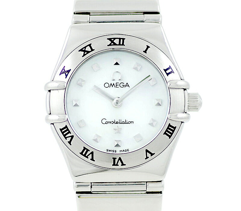 Battery replacement OMEGA Omega Constellation Mini Mai Choice 1561.71 White Shell SS Stainless Steel Mirror Full Polish Ladies Quartz [6 months warranty] [Watch] [Used]