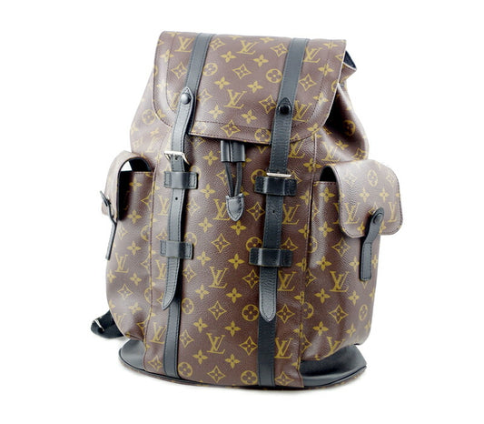 LOUIS VUITTON ルイヴィトン クリストファー PM モノグラムマカサー ブラウン 茶 リュック バックパック バッグ レザー 本革 メンズ M43735 バック 旅行【バッグ】【中古】