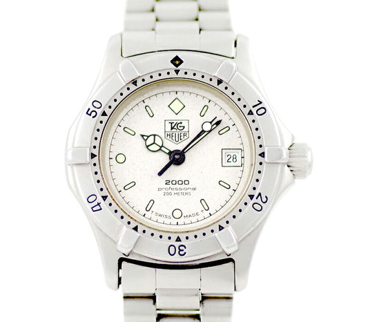 電池交換済 TAG Heuer タグホイヤー 2000シリーズ プロフェッショナル 962.208 200m防水 デイト シルバー SS ステンレス レディース クォーツ【6ヶ月保証】【腕時計】【中古】