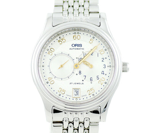 ORIS オリス レギュレーター クラシック デイト 7473 裏スケ シルバー SS ステンレス メンズ 自動巻き【3ヶ月保証】【腕時計】【中古】