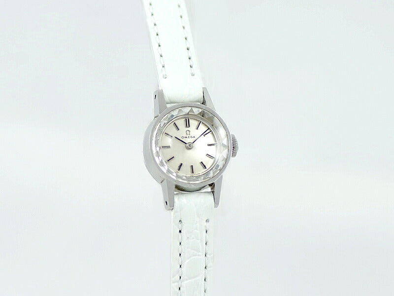 Rare product OMEGA Omega 511.088 Cal.483 17 Stone Cut Glass Silver SS Stainless Ladies Handwritten Antique Vintage [Watch] [Used]