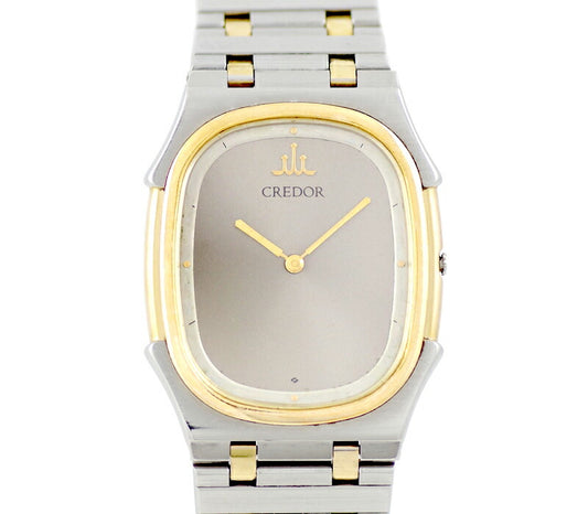 Battery replacement SEIKO Seiko Couredor 9570-5170 Square Gray Gold K18YG Yellow Gold SS Stainless Combination Men's Quartz [6 months warranty] [Watch] [Used]