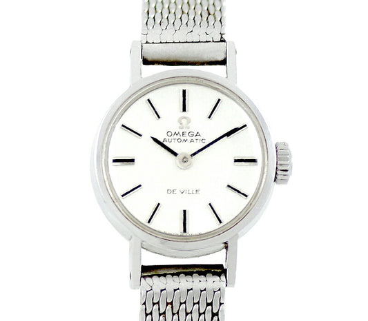 Rare product OMEGA Omega Deville Devil 551.037 Cal.661 24 Stone Silver SS Stainless Ladies Devil Automatic Wrap Antique Vintage [Watch] [Used]