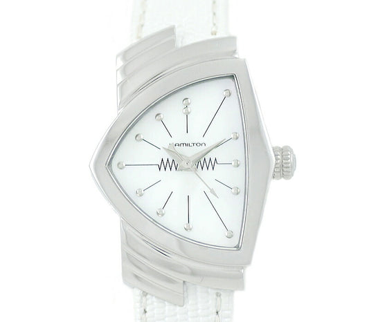 Battery replacement HAMILTON Hamilton Ventura H244112 White Shell SS Stainless Steel Genuine Belt Ladies Quartz [6 months warranty] [Watch] [Used]